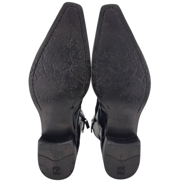 JO Ghost Navy Blue Leather Designer Zip Boots Mens 13 Italy Ankle Dress Shoes 46 - Picture 6 of 16